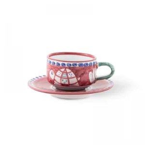 Hand-Painted Ceramic Teacup and Saucer | Positano