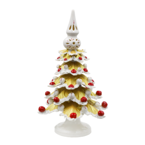 Albero di Natale in Ceramica rosso e dorato | Ceramica Assunta Positano