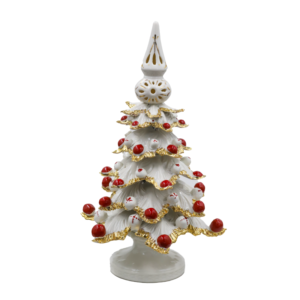 Albero di Natale rosso e dorato cm 31 | Ceramica Assunta Positano